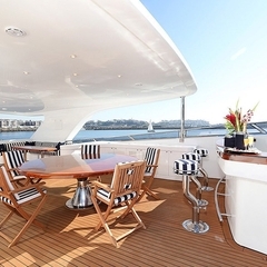 Enjoy the unobstructed views of Los Angeles from our perfectly decorated deck. The 125 UNIQ Admiral XL Yacht is a one of-a-kind experience. Book your trip Now! + 1 (310) 584-7777 info@uniq.la UNIQ.LA